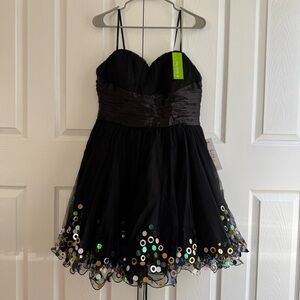Strapless Sequin Corset Party Dress